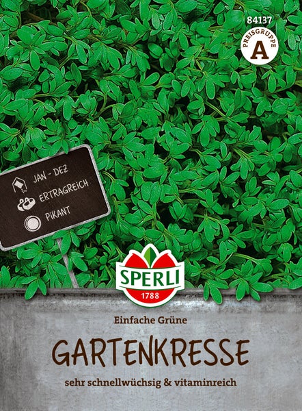 Sperli Saatgut Gartenkresse in der Packung fuer schnelles Wachstum und vitaminreiche Ernte