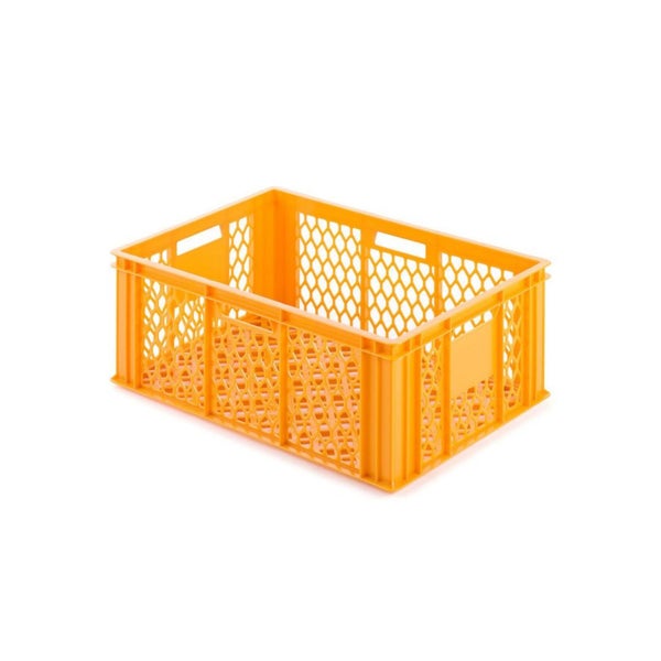 PROREGAL SparSet 10x Eurobehälter Bäcker- und Konditorenkasten HxBxT 25 x 40 x 60 49 Liter Gelb-Orange Brötchenkiste stapelbare Bäckerkiste