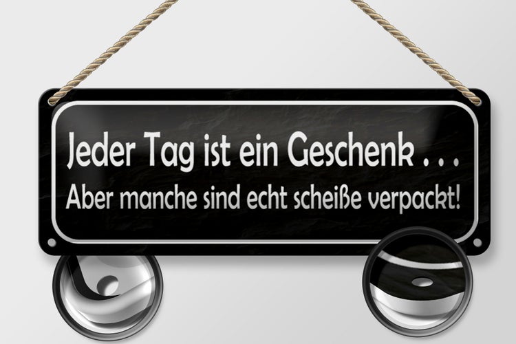 Blechschild Spruch 27x10cm jeder Tag ist ein aber Dekoration