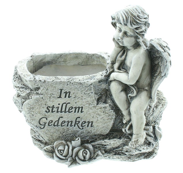 FRANK FLECHTWAREN | Pflanzer Kleiner Engel, POLYRESIN, 15 x 9 x 15 cm