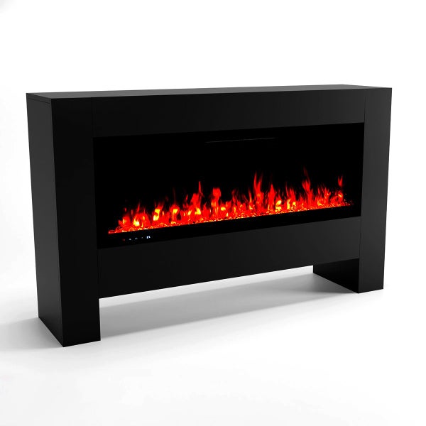 Glow Fire Elektrokamin 'Hermes' | LED Standkamin in schwarz mit Heizung (1500 W) | HxBxT: 96 x 136 x 38 cm