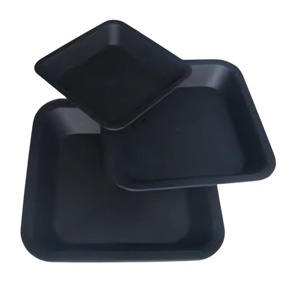 Untersetzer Eckig 23x23 cm – Robuster Hartkunststoff-Untersetzer aus Recyclingmaterial – Ideal für 9-Liter-Blumentöpfe – Schützt vor Staunässe & sorgt für stilvollen Pflanzenschutz