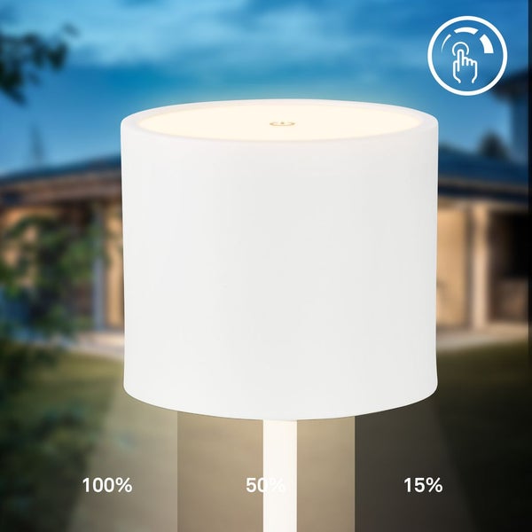 Tischlampe - 2,5W, 230lm, akku, led, dimmbar, warmweiß, weiß