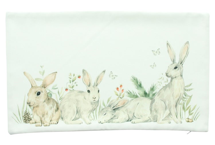 FRANK FLECHTWAREN|Kissenhülle Hasenhorde, 50 x 30 cm, POLYESTER