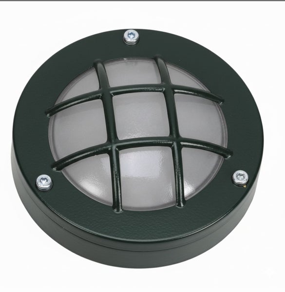 Runde Außenleuchte mit Gitter