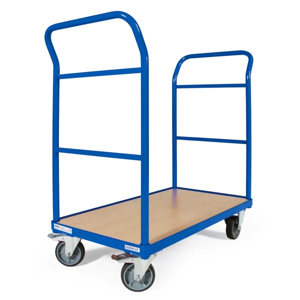 Tauroflex Transportwagen mit zwei Schiebebügeln und Holzplattform