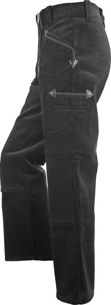 Zunfthose aus Kord in Schwarz mit verstärkten Taschen und Kniebereichen.