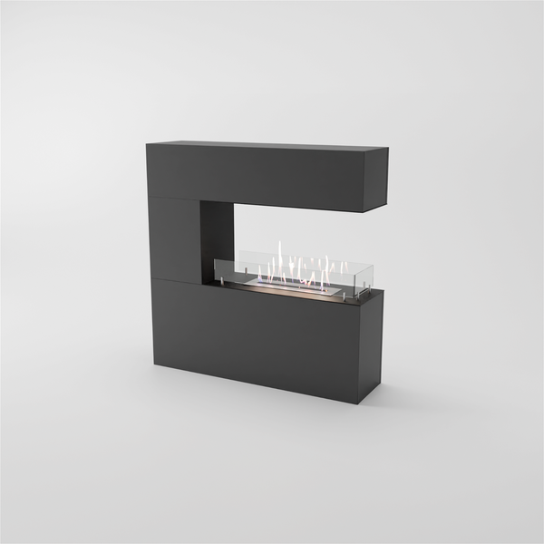 GLOW FIRE Ethanol Kamin 'Oakland' | Ethanolofen in Grau mit 3 Std. Brenndauer und 3 KW Heizleistung | BxHxT: 110x110x30 cm