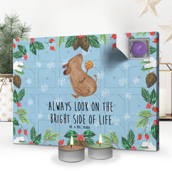 Mr. & Mrs. Panda Duftkerzen Adventskalender Hund Keks - Blau Pastell
