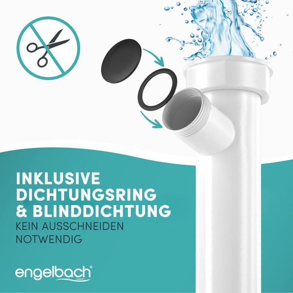 Engelbach® Siphon für Küchenspüle mit Flexiblem Ablaufschlauch mit Geräteanschluss inkl. Montage-Video