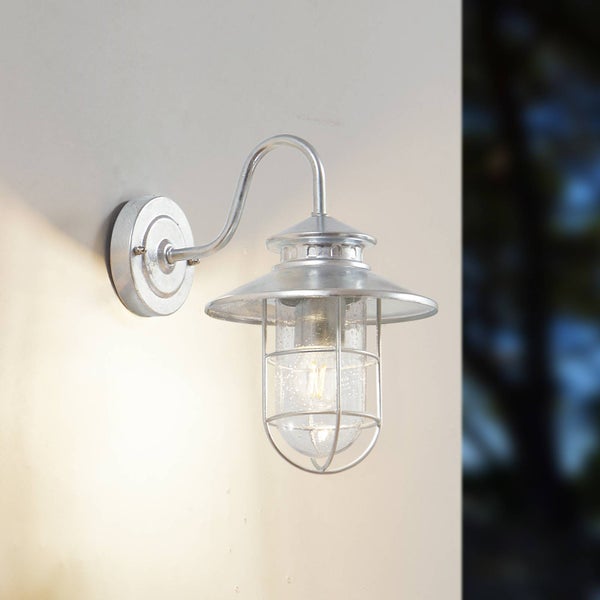 Lindby Wandleuchte außen (Laterne) Naleta (spritzwassergeschützt (Vintage, Industriell) in Alu aus Metall (1 flammig E27) - Außenwandleuchten Wandlampe Led Außenlampe Outdoor für