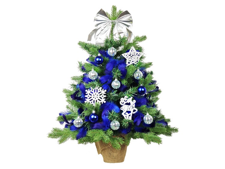 Geschmückter künstlicher Weihnachtsbaum VECERNICE 60 cm mit LED-BELEUCHTUNG IM TOPF