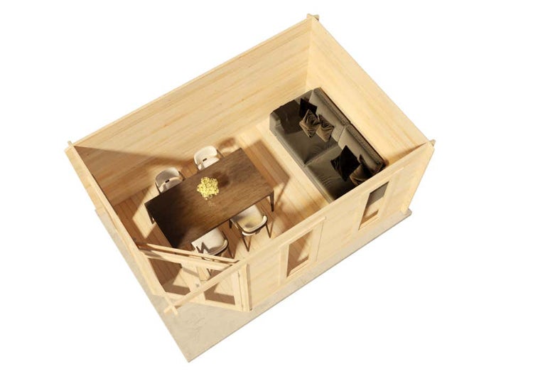 Alpholz 5-Eck Gartenhaus Modell Lido-40 aus Holz Holzhaus, 40 mm Wandstärke, Blockbohlenhaus - Mit Schutz-Imprägnierung