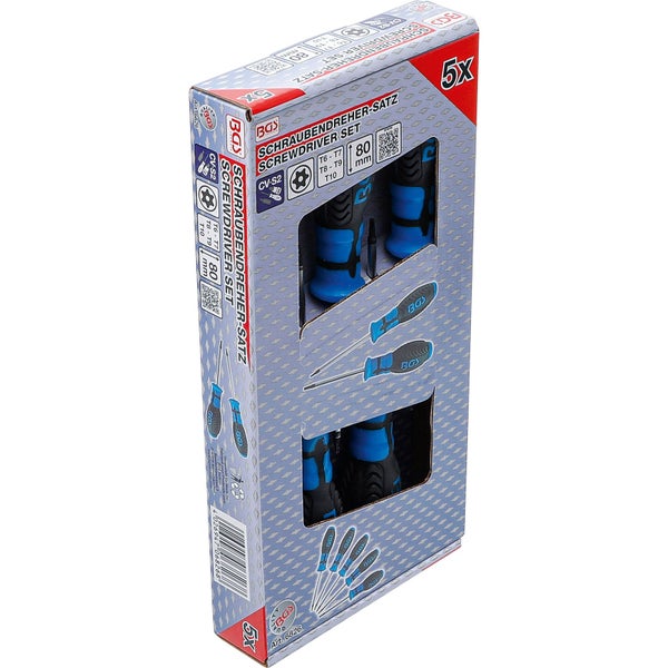 BGS Schraubendreher-Satz T-Profil (für Torx) mit Bohrung T6 - T10 5tlg. - 6826