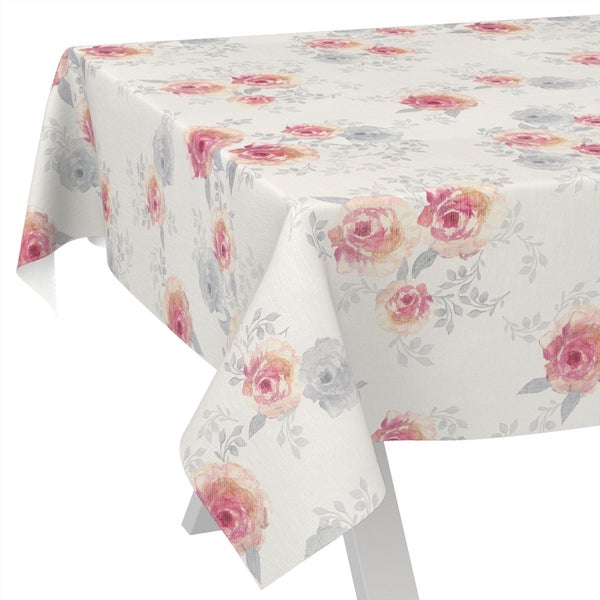 Tischdecke mit Rosenmuster und floralem Motiv