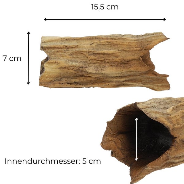 Aquarium Deko Rauer Baumstamm Höhle Röhre Aquariendeko Ablaichhöhle Barsch Fisch Krebs Wels Tonröhre Laichhöhle