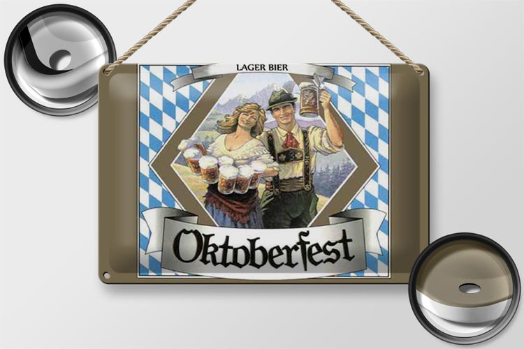 Blechschild Spruch 30x20cm Oktoberfest Lager Bier Bayern