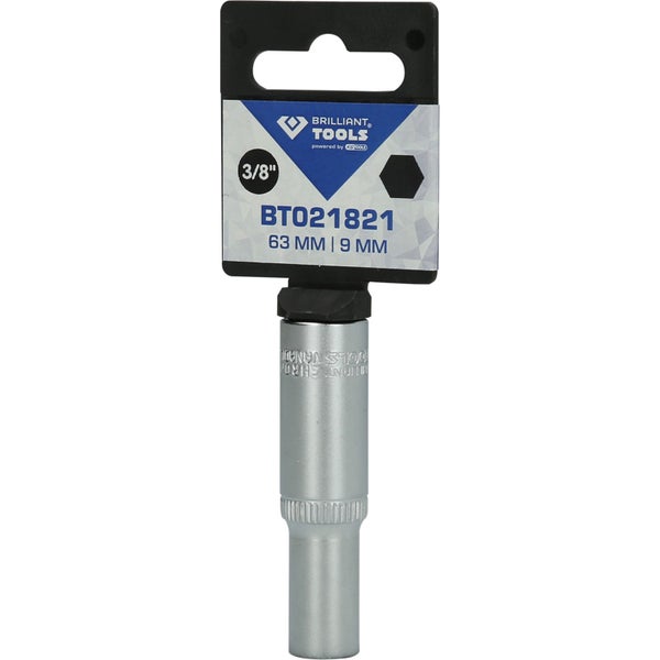 BRILLIANT TOOLS 3/8 Sechskant-Stecknuss lange Ausführung 9 mm - BT021821