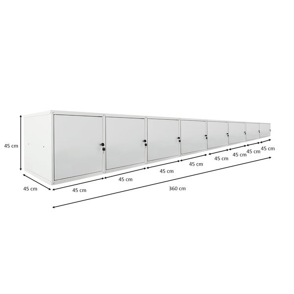 PROREGAL Mega Deal 8x Schließfachwürfel Cubic XL HxBxT 45 x 45 x 45 cm Grau