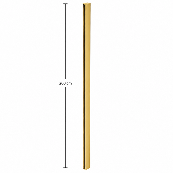 Wandprofil für Duschwände, Länge 200 Zentimeter, goldfarben.