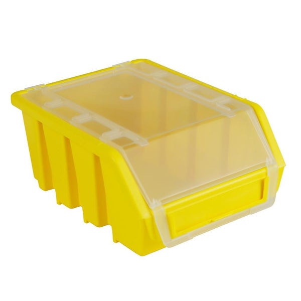 PROREGAL SuperSparSet 5x Sichtlagerbox 2 mit Deckel HxBxT 7,5 x 11,6 x 16,1 cm Polypropylen Gelb