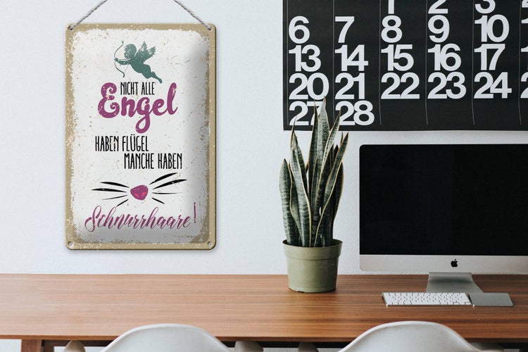 Blechschild Spruch Nicht alles Engel haben Flügel 20x30cm