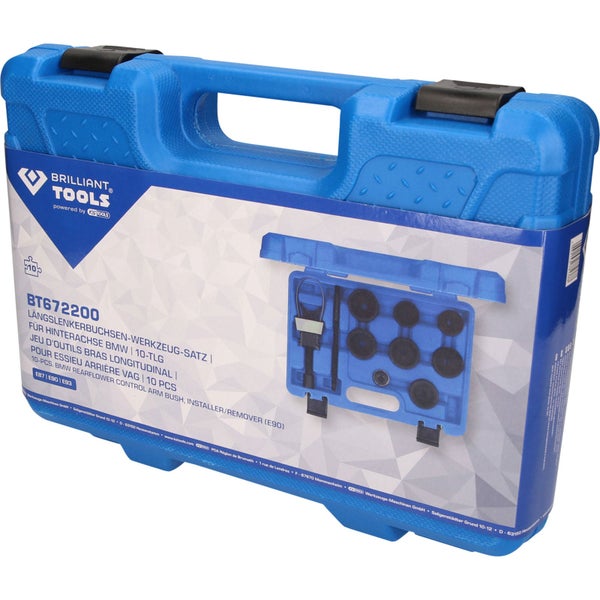 Brilliant Tools Werkzeugsatz für Längslenkerbuchsen in blauer Box