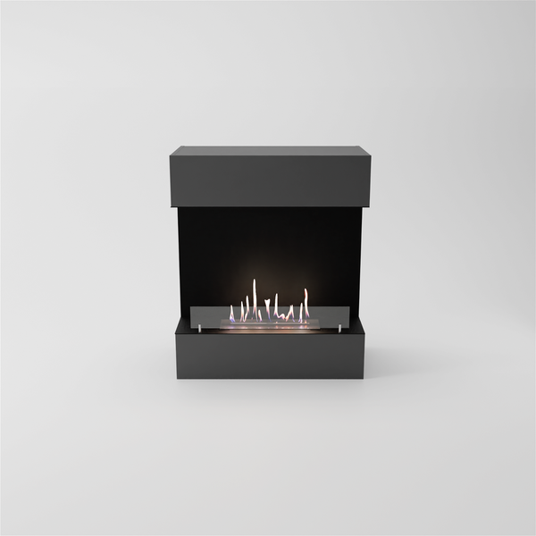 GLOW FIRE Ethanol Kamin 'Kongsberg' | Ethanolofen in grau mit 3 Std. Brenndauer und 2 KW Heizleistung | BxHxT: 83,8x100x41,3 cm