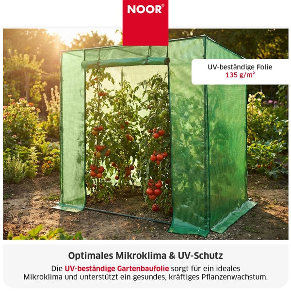 Noor Folientunnel mit UV-beständiger Gitterfolie 135 Gramm pro Quadratmeter für Tomaten im Garten