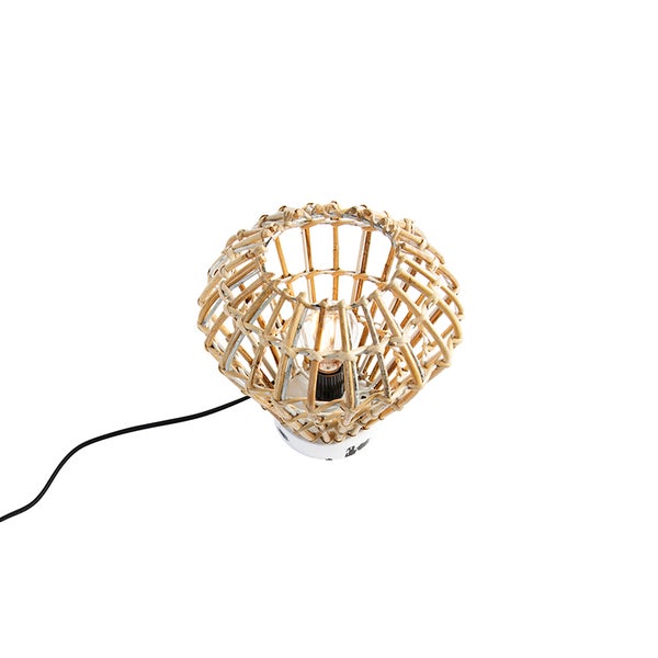 Tischleuchte aus Rattan mit Kabel