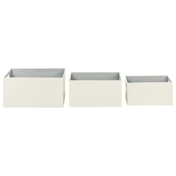Aufbewahrungsbox 3er Set LARSA Kunstleder Beige