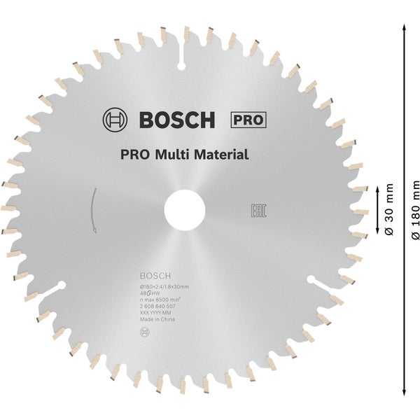 Bosch Pro Multi Material Sägeblatt, 180 mm Durchmesser