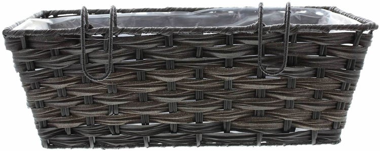 Dekoleidenschaft Balkonpflanzer Polyrattan, 44x19x16 cm, Blumenkasten, Pflanzcontainer, Pflanzkübel, Pflanzkasten, Balkonkasten
