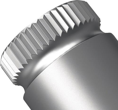 Metallnippel mit gerändelter Oberfläche
