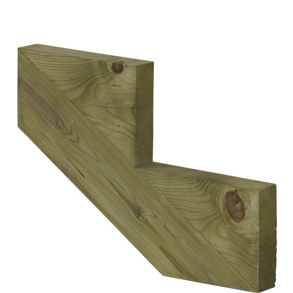 Treppenwange 2 Stufen aus KDI Holz für Gartentreppe, Außentreppe, Terrassentreppe n-Höhe 34cm