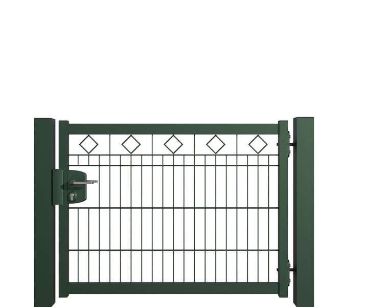 Gartentor aus Metall mit Griff und Schloss