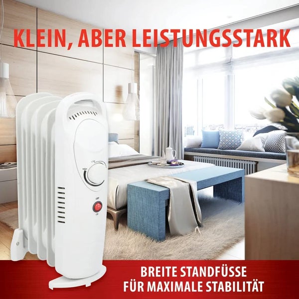 JUNG Ölradiator elektrische Heizung mit Thermostat 650W mobile Elektroheizung