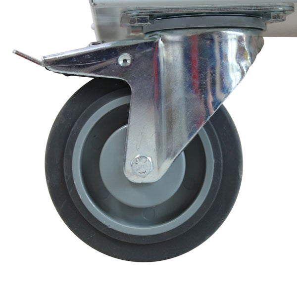 PROREGAL Rollwagen mit 4 Schlitzplatten | HxBxL 126x106x73cm | Lichtgrau