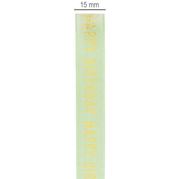 Schleifenband mit der Aufschrift "Happy Birthday", 15 mm breit