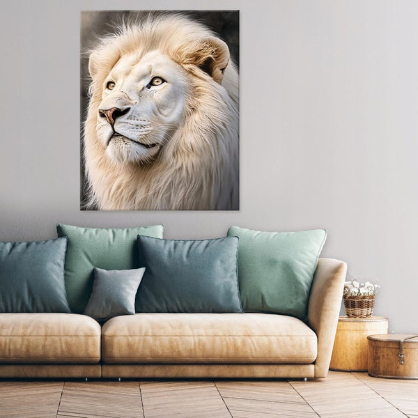 Bilder Tiere Weiß Löwe Wandbild Schlafzimmer Wohnzimmer 100x70 cm