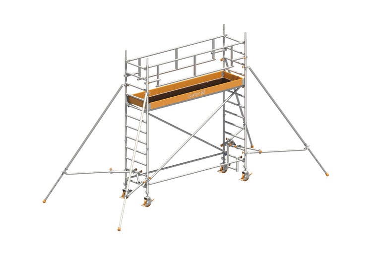 Layher Fahrgerüst mit Arbeitsplattform und Leiter