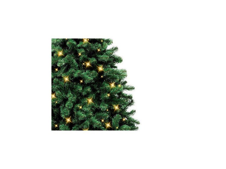 Detailansicht eines künstlichen Weihnachtsbaums mit integrierter LED Beleuchtung