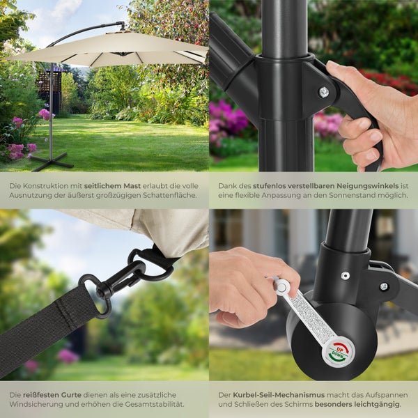 Schutzhülle für Sonnenschirm, wind- und wetterfest sowie wasserabweisend