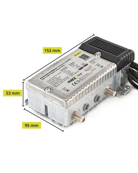 Antennenverstärker mit Maßangaben