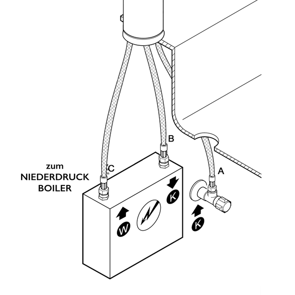 NIEDERDRUCK Wasserhahn Vorfenster Küchenarmatur, Umklappbar 6 CM, mit 360° schwenkbarem Auslauf, abnehmbare 2 strahl Handbrause, Verchromt und Schwarz Matt