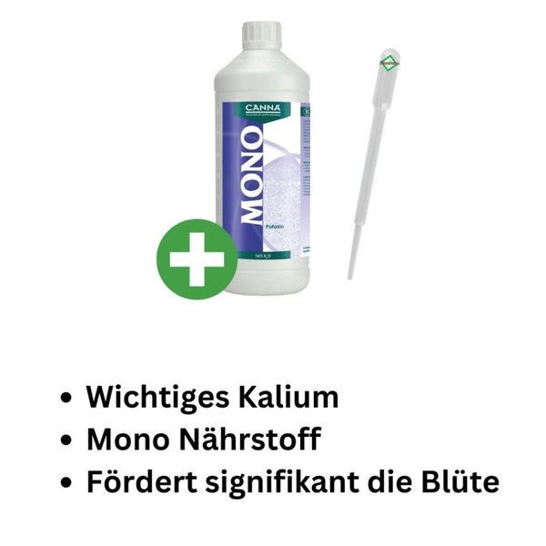 Canna Kalium Dünger 1L – Flüssigdünger zur Ertragssteigerung & Pflanzenstärkung – Unterstützt Wasserhaushalt, Wachstum & Widerstandskraft – Inkl. Pipette zur einfachen Dosierung