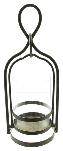 FRANK FLECHTWAREN | Laterne Antik, METALL, GLAS, 14,5 x 13 x 35,5 cm
