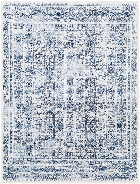 Vintage Orientalischer Teppich - Blau/Weiß - 160x215cm - VICKY