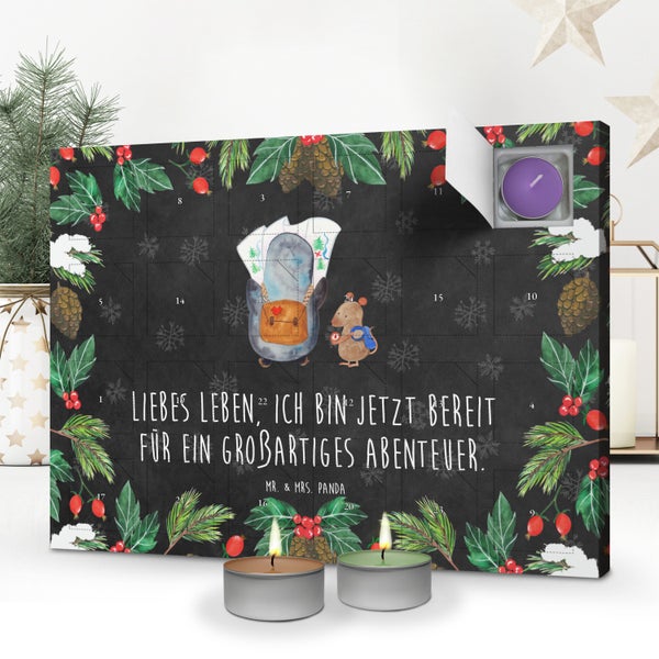 Mr. & Mrs. Panda Duftkerzen Adventskalender Pinguin & Maus Wanderer - Schwarz