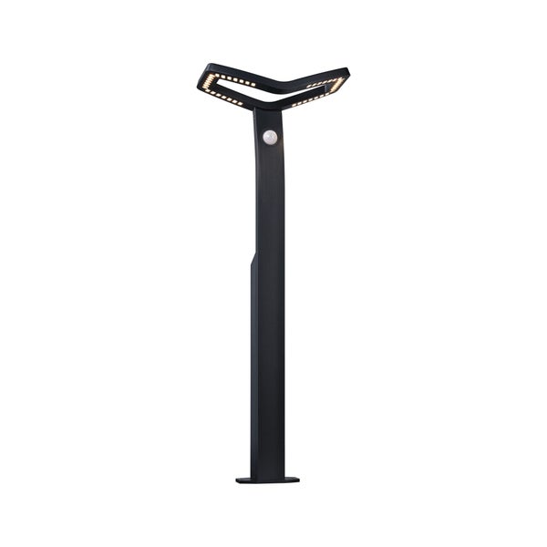 LED Pollerleuchte Alara Dämmerungsgesteuerter Bewegungsmelder (IR) IP44 eckig 665 mm 3000K 10W 450lm 230V Anthrazit Metall